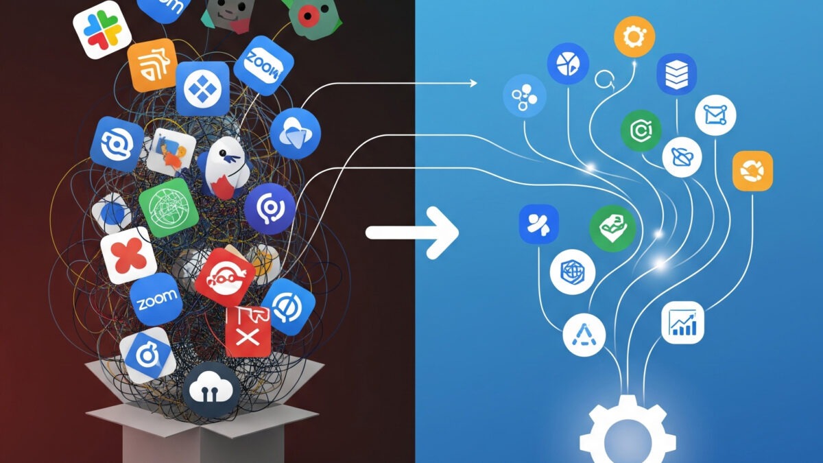 Organized digital tools and dashboards helping to reduce tech stack stress and streamline workflow