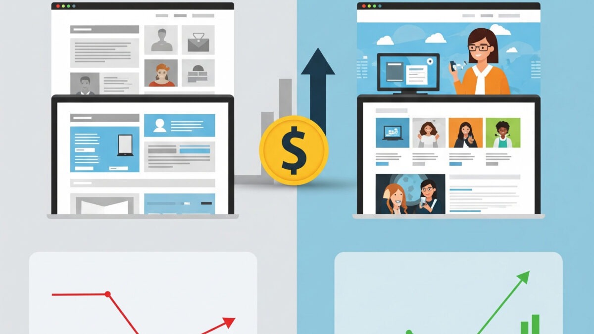 Business growth and financial profitability metrics displayed on a digital dashboard for IT WebSmith Inc.