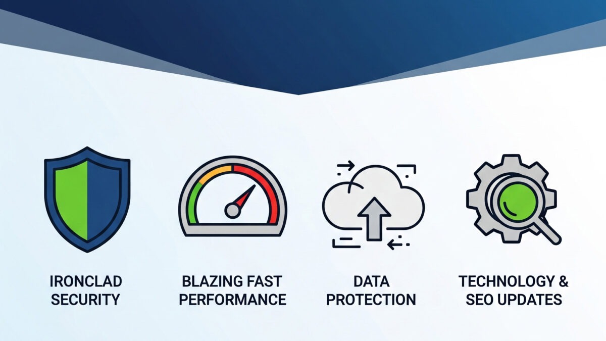 Smart maintenance dashboard showing automated system diagnostics and IT infrastructure health
