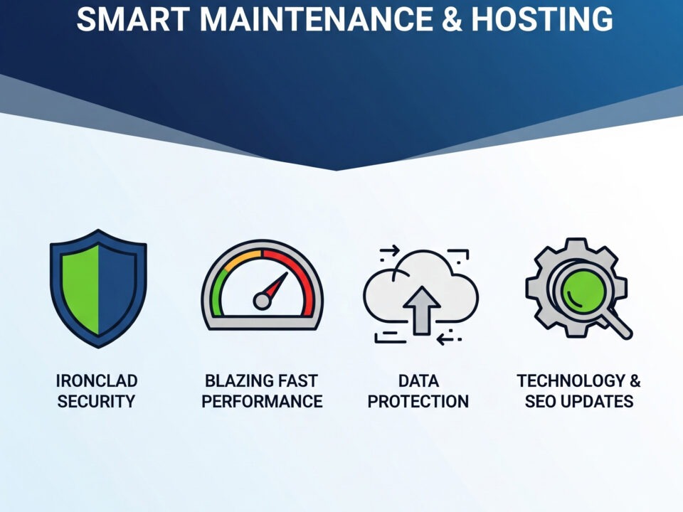 Smart maintenance dashboard showing automated system diagnostics and IT infrastructure health