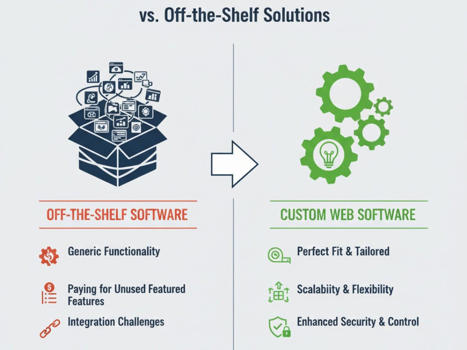 Developers collaborating on custom web software development at IT WebSmith Inc.
