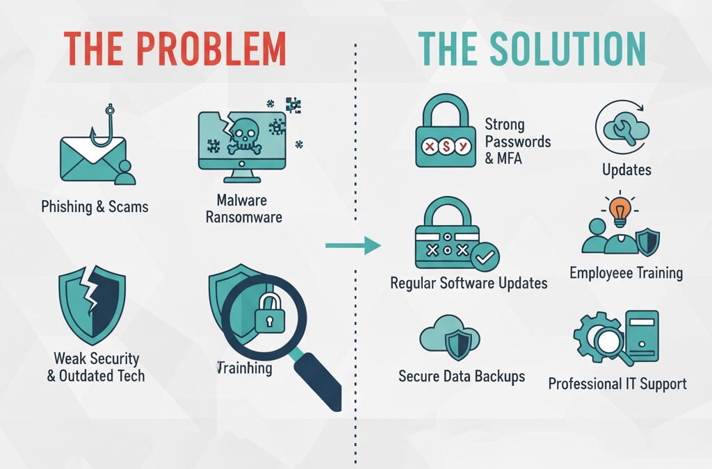 Illustration of the business problem and solution process at IT WebSmith Inc.