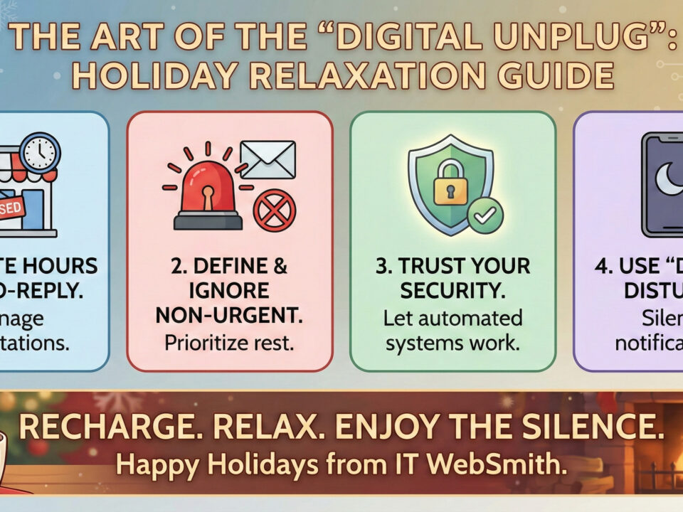A serene scene depicting holiday relaxation and peaceful getaway at IT WebSmith Inc.