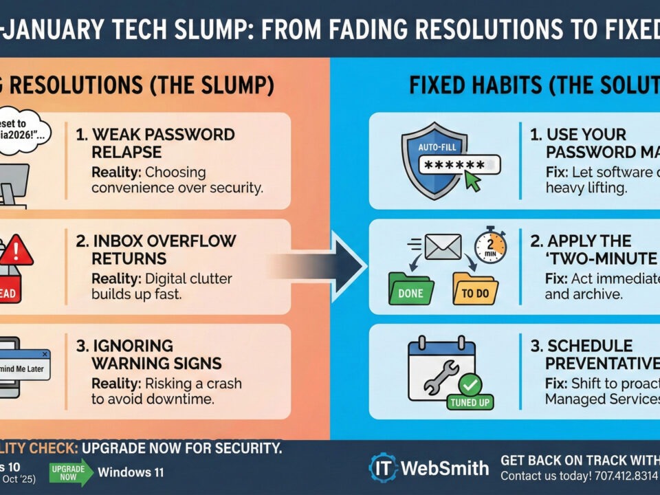 tech resolutions, mid-January slump, business technology