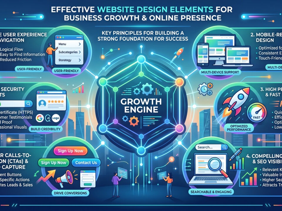 Effective website design elements for business growth and online presence.