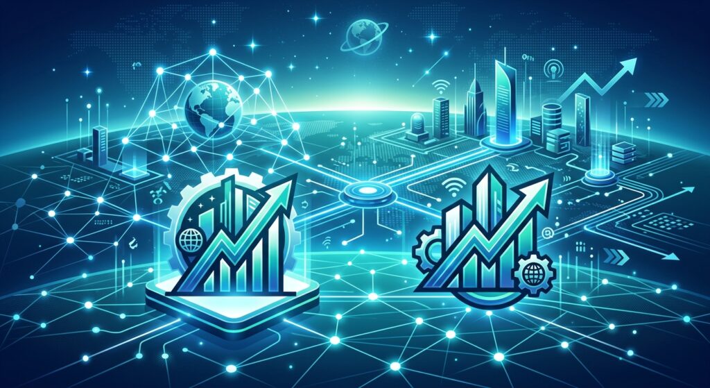 Online presence strategy illustration showing interconnected digital elements for business growth